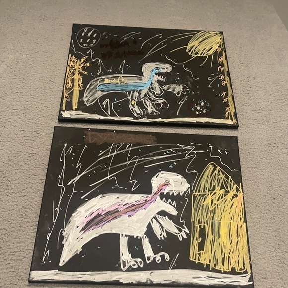 The wild dinosaurs canvas art wall - Picture 1 of 7